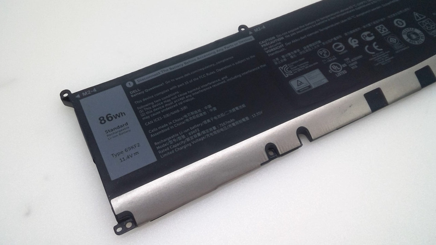 Genuine Dell 69KF2 Alienware M15 R7 M17 R4 Precision 5550 11.4V 86WH Battery