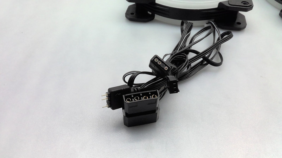Lot of 3 CyberPower PC Case Fan 120mm 3-Pin Plastic LED Ring Computer Cooling
