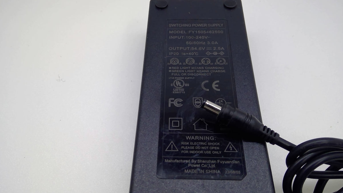 Switching Power Supply 54.6V 2.5A Model: FY1505462500 with Power Cord