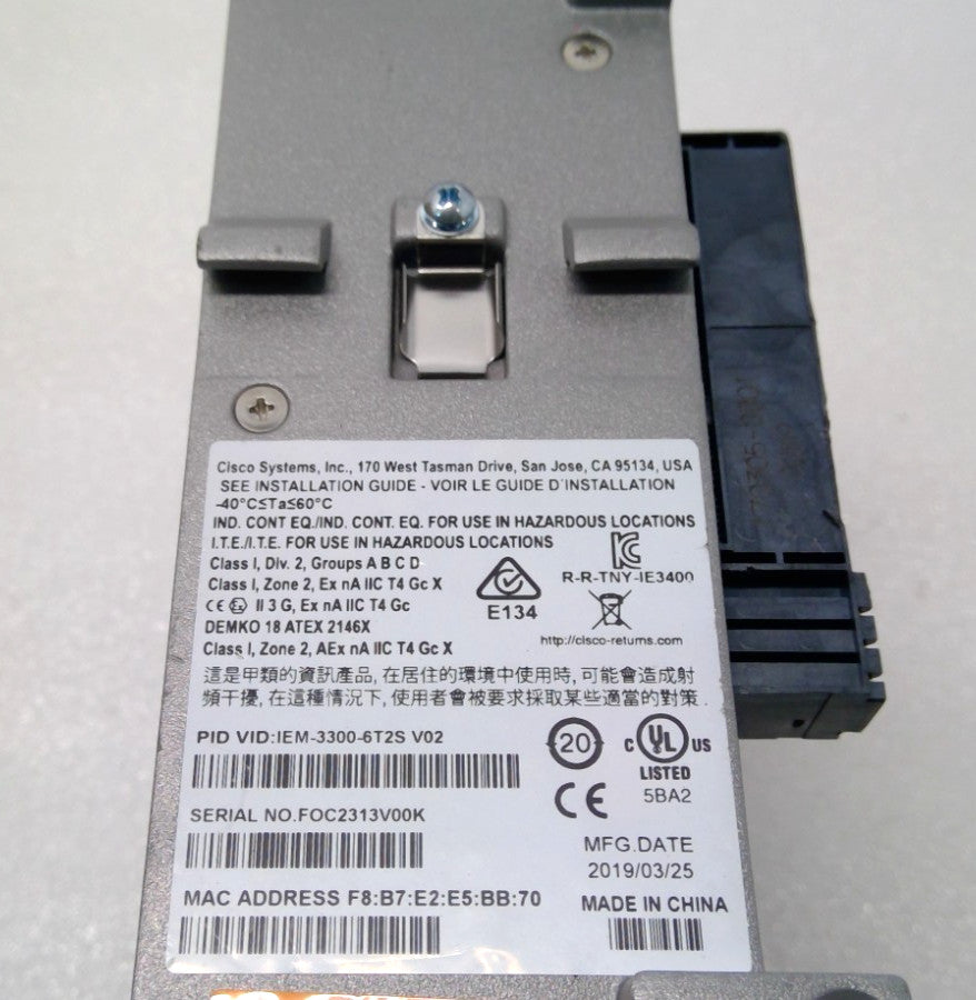 Cisco Catalyst IE3300 6xRJ45 2xSFP ports Expansion Switch Module IEM-3300-6T2S