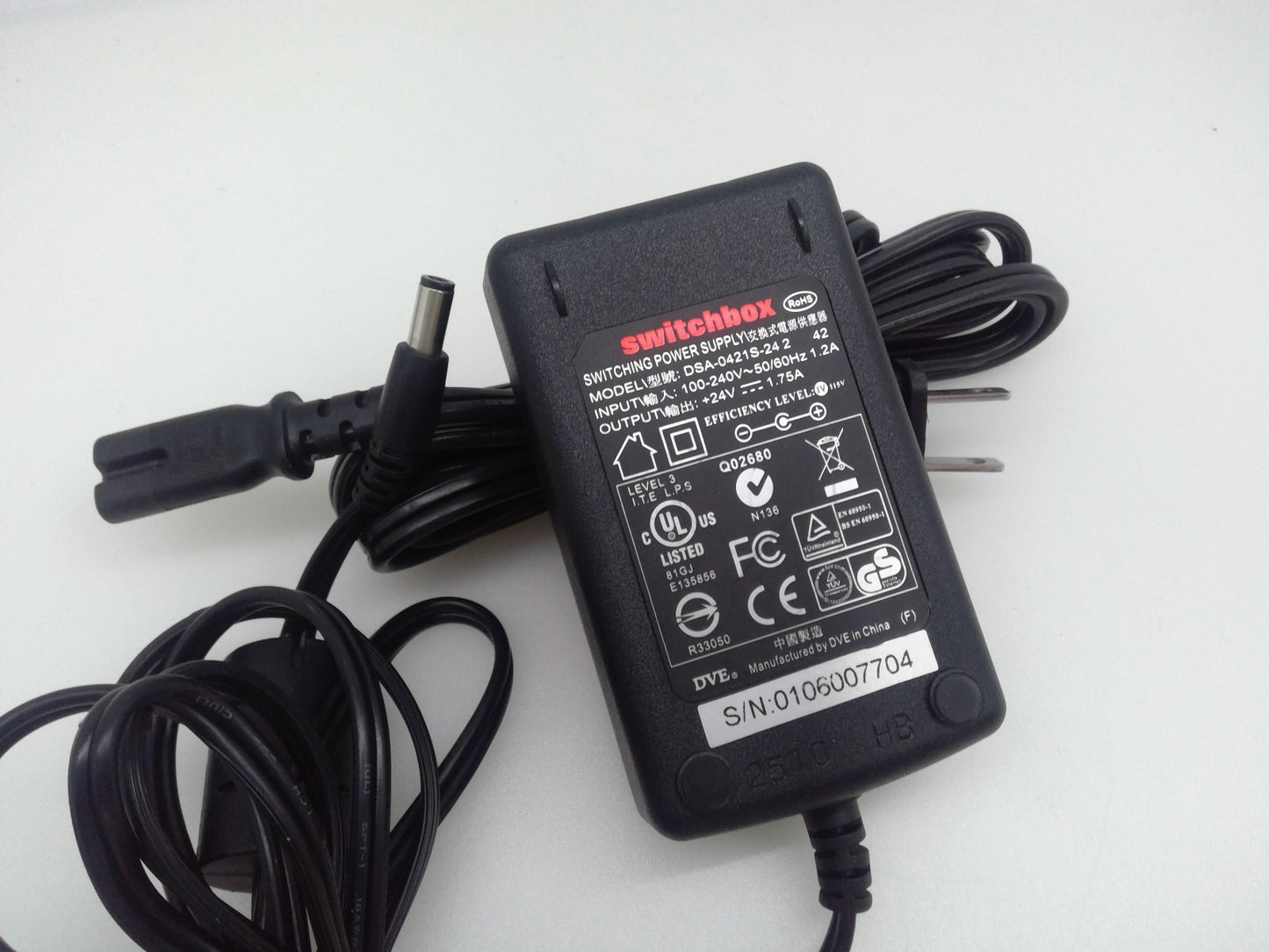 Switchingbox/DVE Power Adapter DSA-0421S-24 2 24V 1.75A For DYMO Lable printer