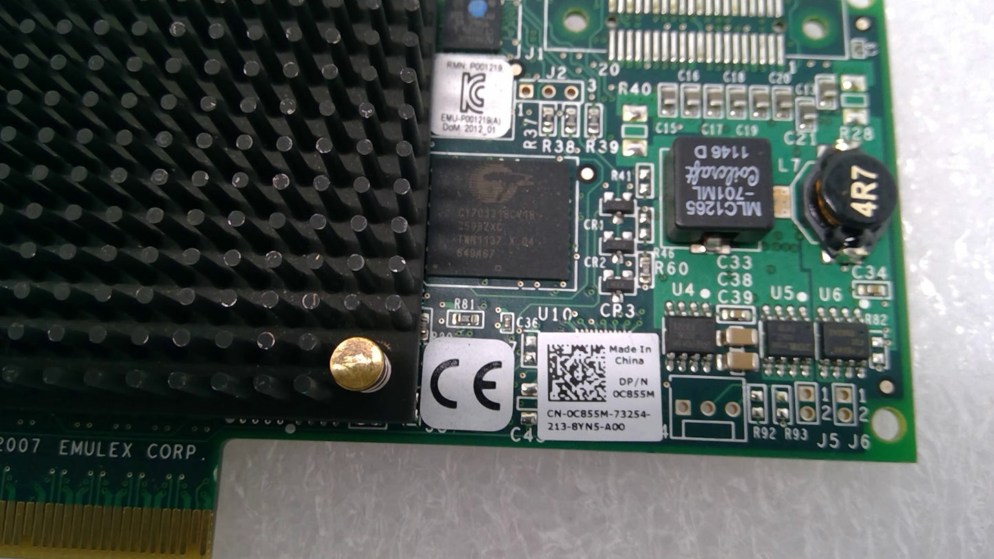 Dell Emulex 0C855M LPE12000 8Gb Single Port PCIe FC Network Card Adapter