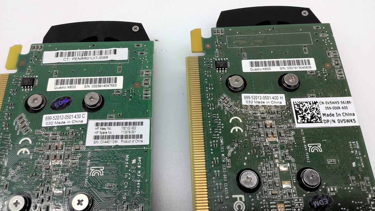 Lot Of 2 HP NVIDIA Quadro K600 1GB DDR3 PCI-E Video Card High PROFILE 700102-001