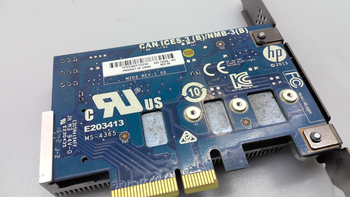 Lot of 2 HP Z Turbo G1 G2 SSD M.2 PCIE High Profile card w/ Heatsink 742006-003
