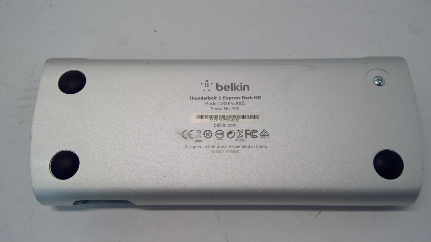 Belkin F4U085 Thunderbolt 2 Express Dock HD Laptop Station Dual 4K NO AC