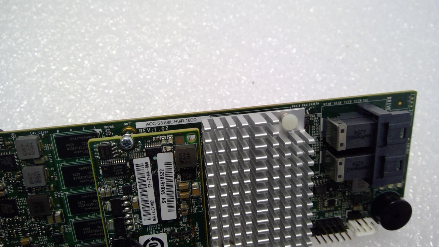 SUPERMICRO AOC-S3108L-H8IR-16DD SAS3 12Gb PCI-e 3.0 2GB 8-Port RAID Controller