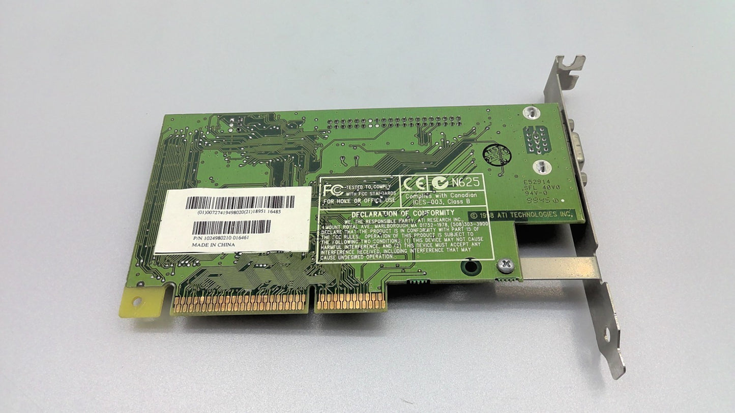 ATI Technologies 109-49800-11 4MB Rage Pro Turbo AGP Video Card 1024980210