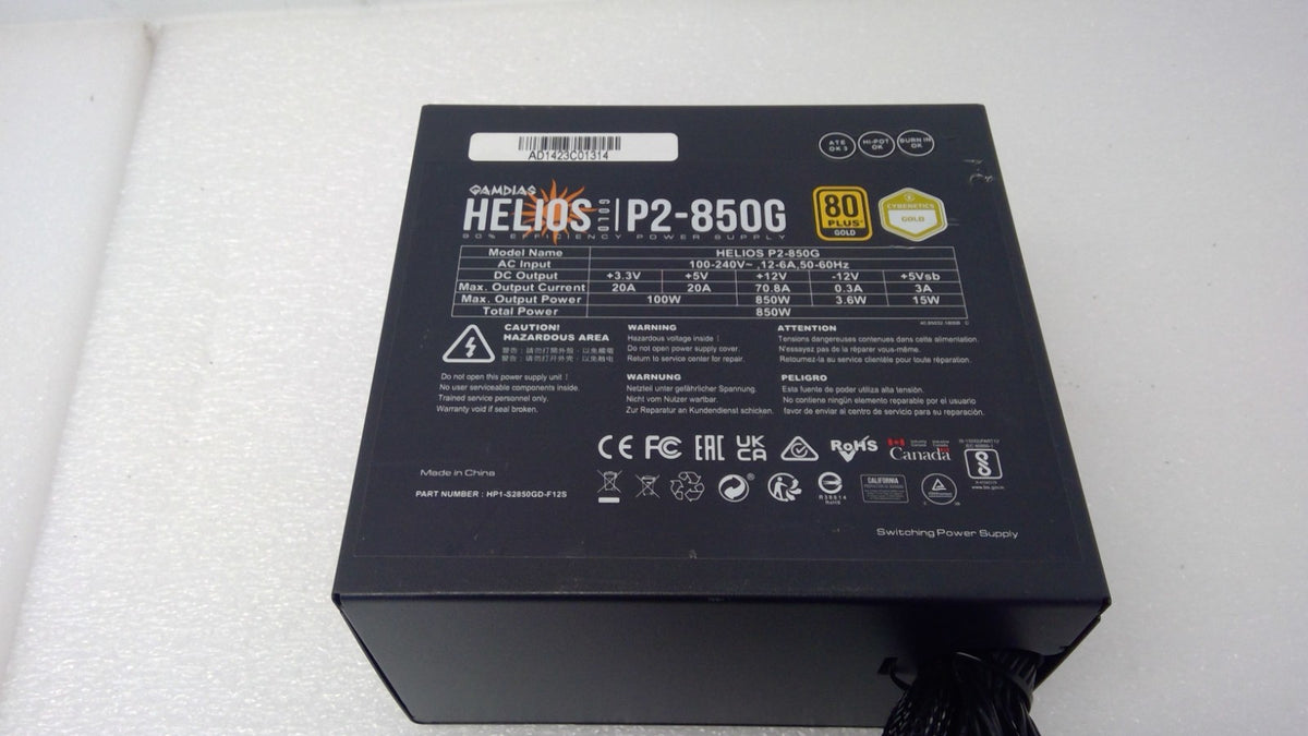 Helios P2-850G HP1-S2850GD-F12S 80 Plus Gold 850W Non Modular Power Supply