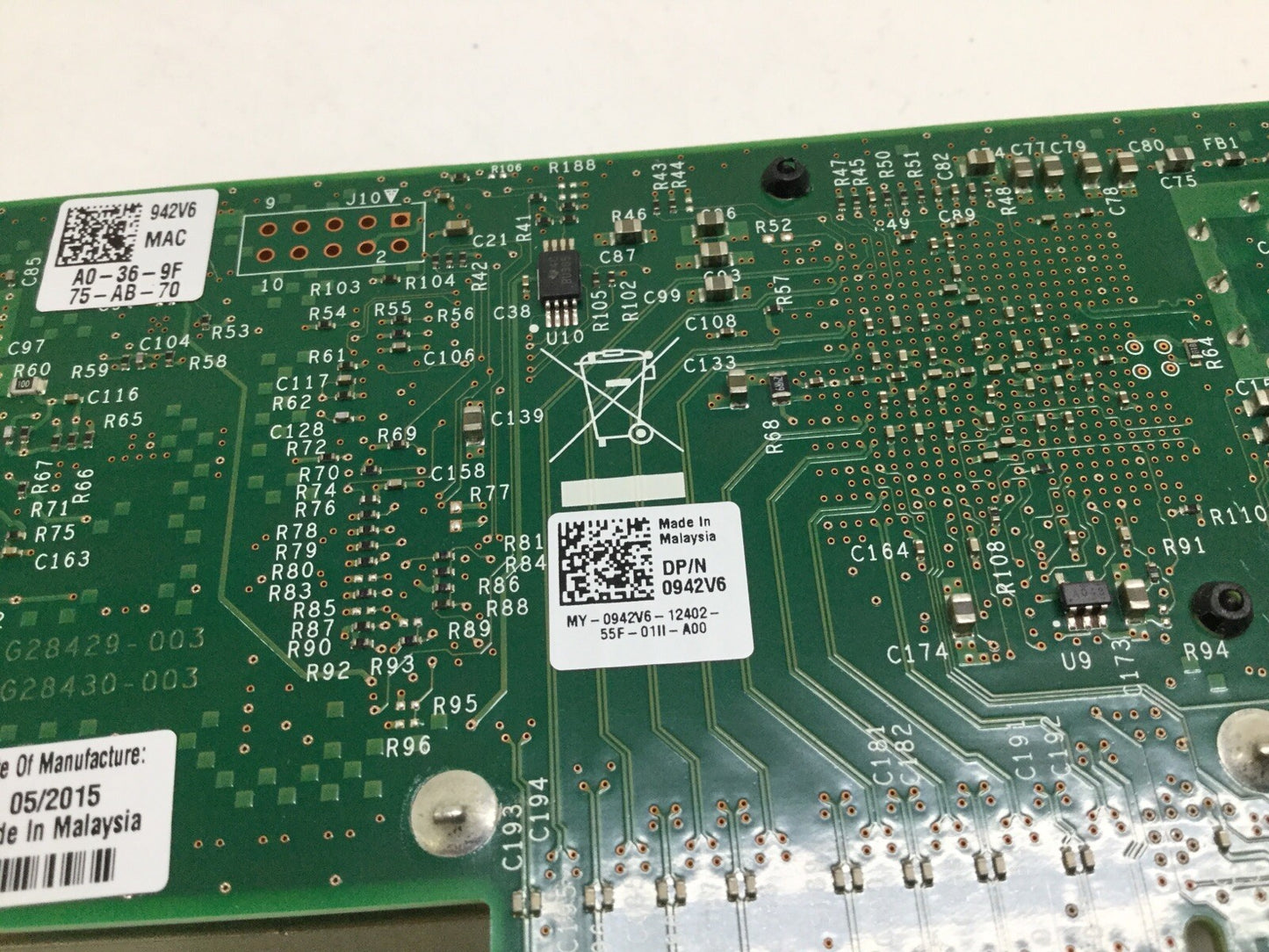 Dell 0942V6 0FTKMT Intel X520-DA2 Dual Port 10GbE SFP+ PCIe Network Adapter LP
