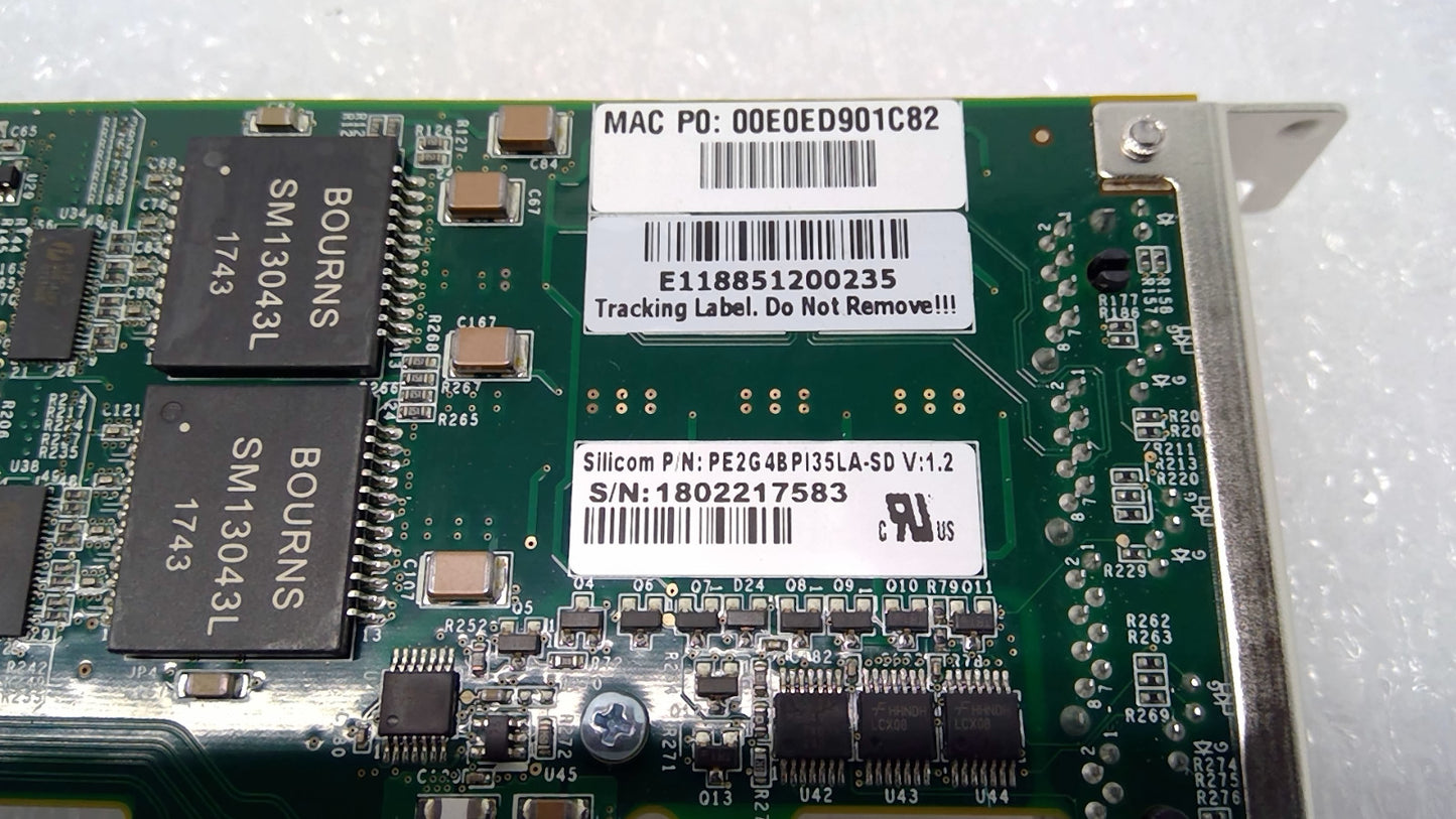 Silicom PE2G4BPI35LA-SD Quad Port Gigabit PCIe x4 Intel i350 Bypass Card RJ45 LP
