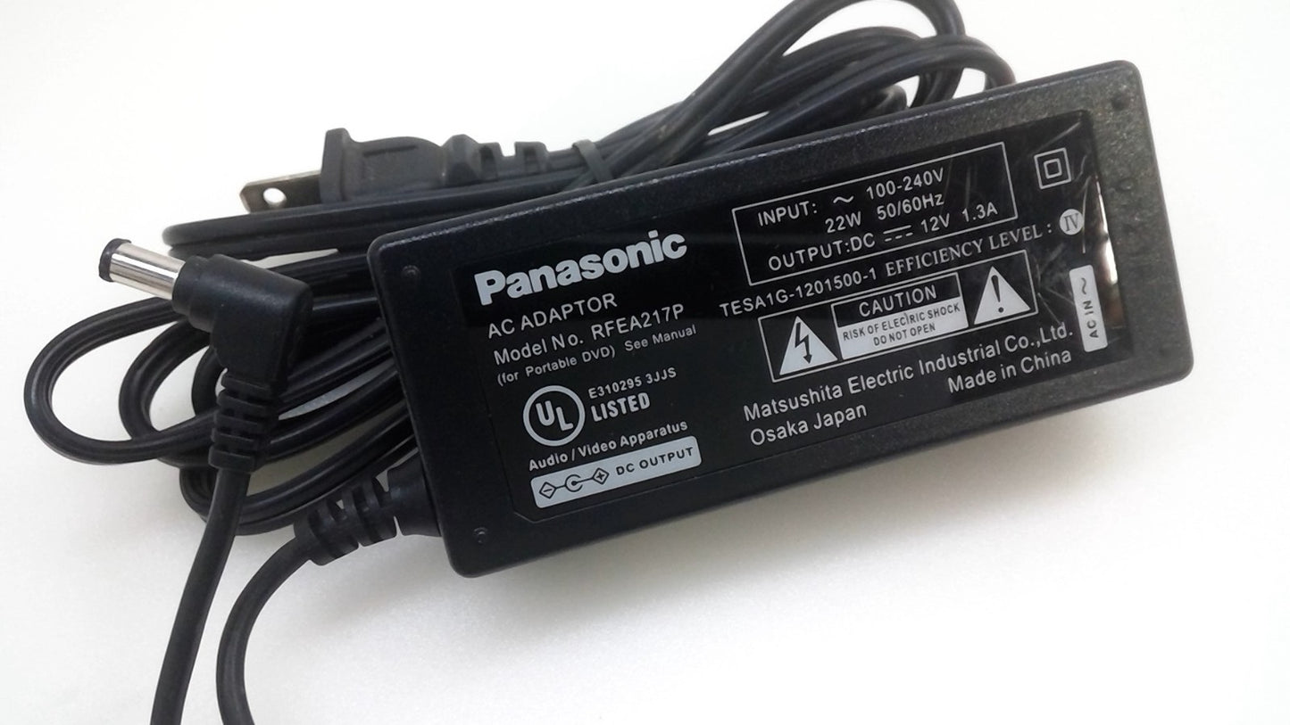 Genuine Panasonic AC Adapter Model RFEA217P 12V 1.3A Portable DVD Power Supply