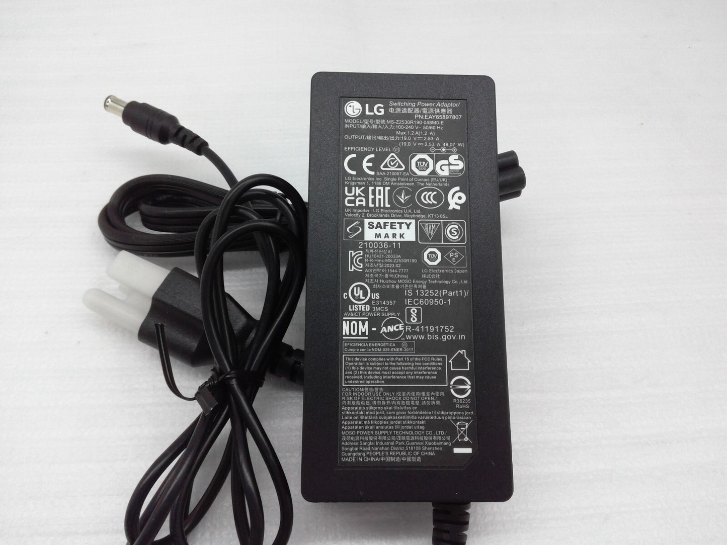 Original LG MS-Z2530R190-048M0-E AC Adapter 19V 2.53A 48W EAY65897807