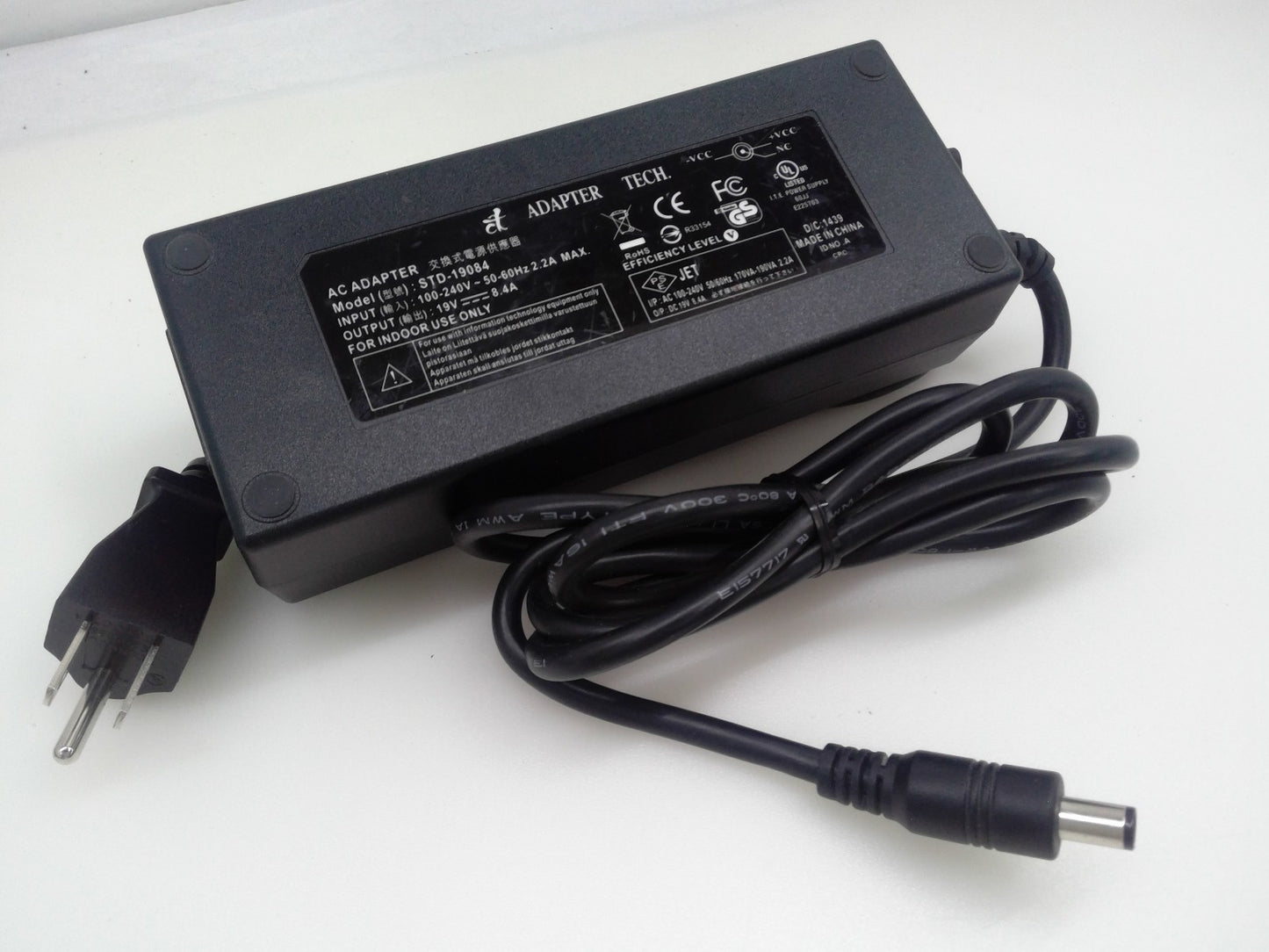 Genuine ADAPTER TECH 19V 8.4A Power Supply AC Adapter STD-19084 7.4*5.0mm
