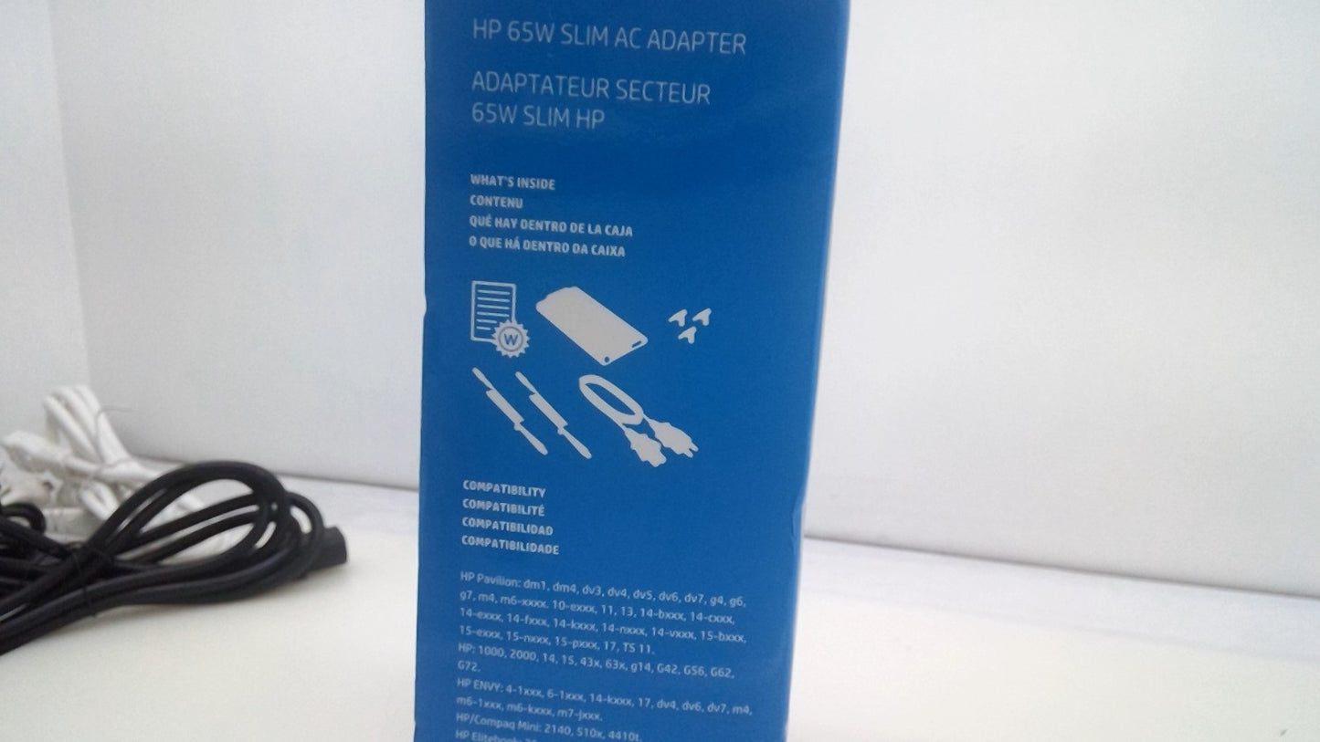 HP 65W Slim AC Adapter G6H47AA#AA w/ 3 Interchangeable Tips *Factory Sealed*