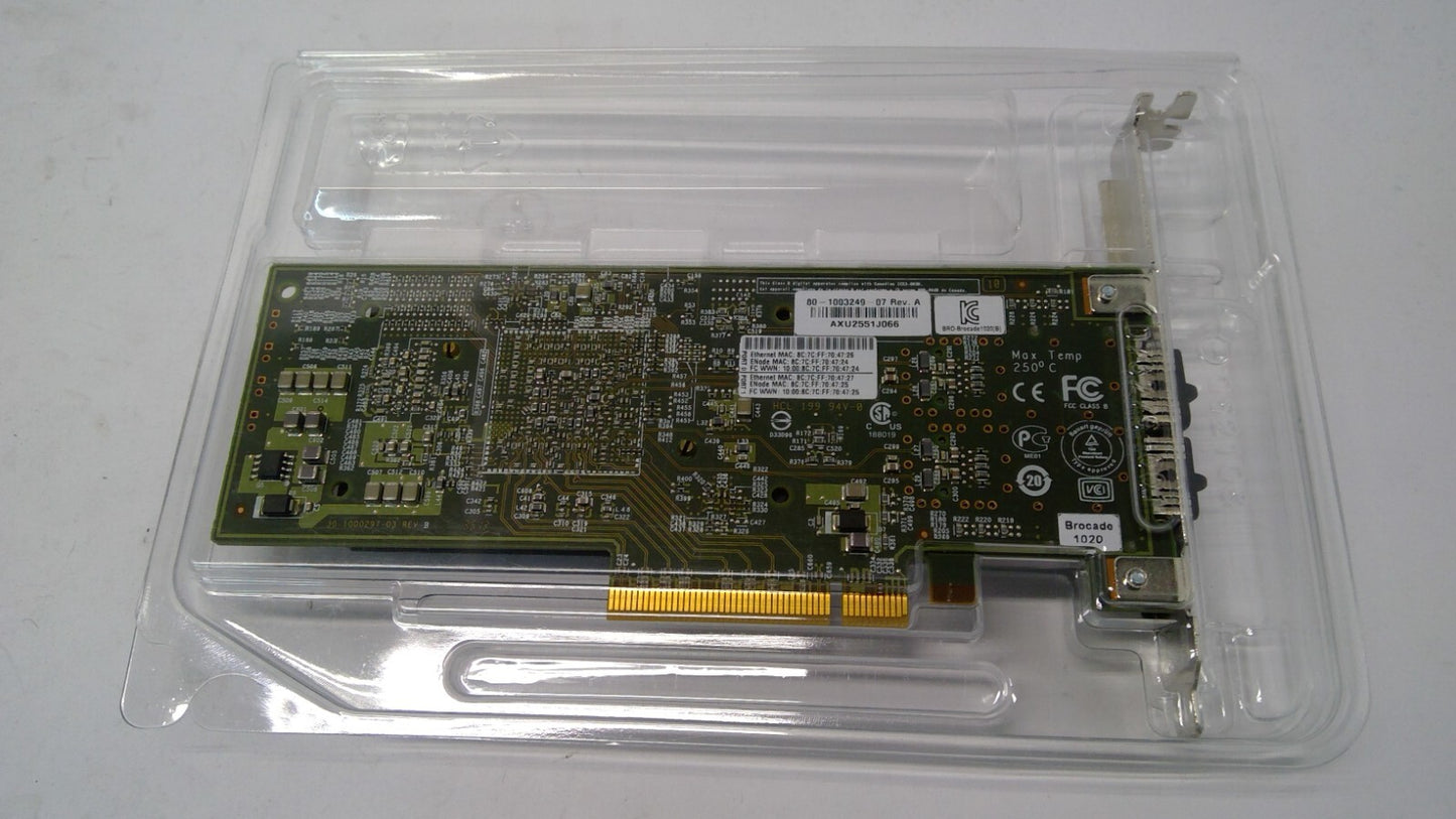 Brocade 1020 Dual Port SFP+ - 10Gbps Full Height PCIe-x8 CNA Card 80-1003249-07