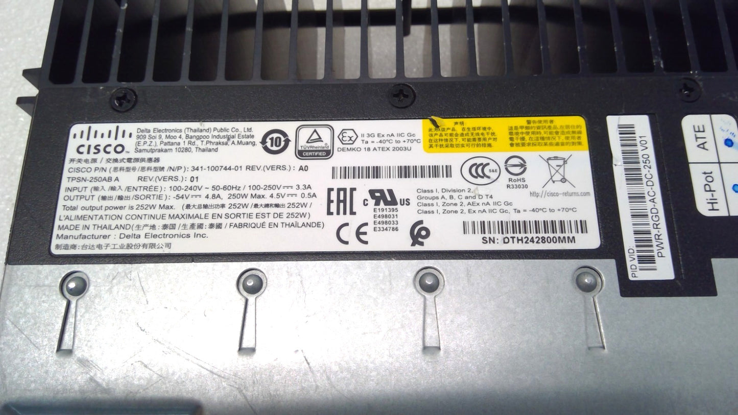 Cisco PWR-RGD-AC-DC-250 Power Supply Module for IE4000 and IE5000 Series Switch