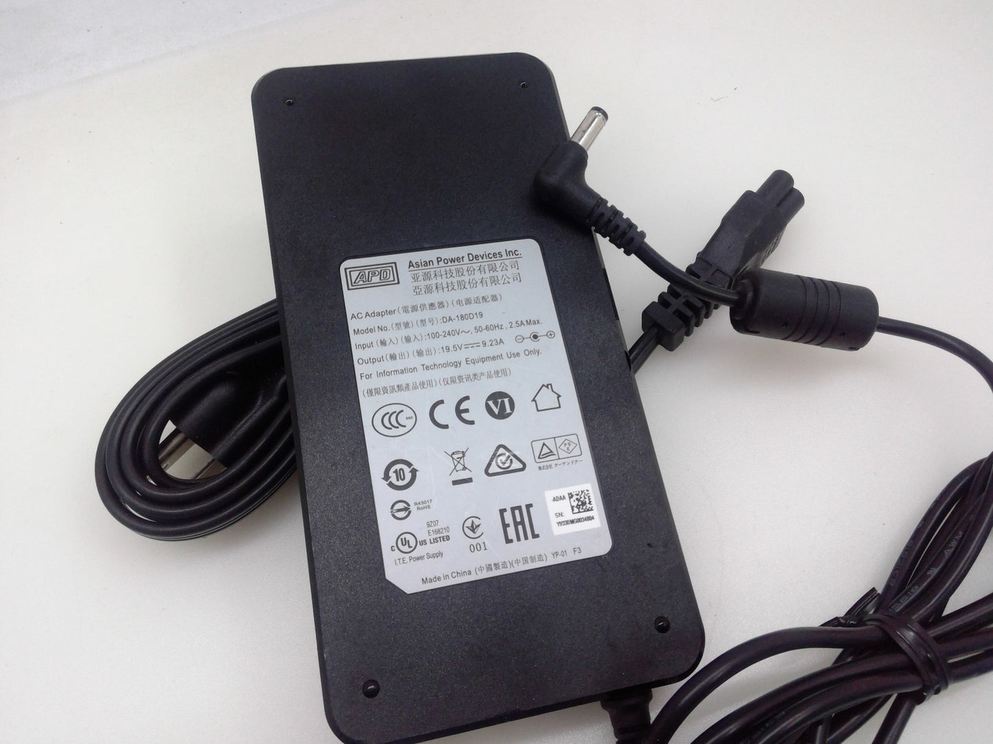 Genuine APD DA-180D19 5.5*2.5mm 19.5V 9.23A 180W Power Supply Adapter Charger