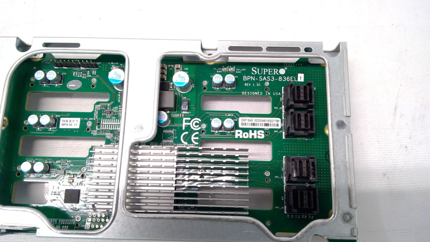 BPN-SAS3-836EL1 Supermicro 3U 16-port 12Gbps SAS SATA Backplane