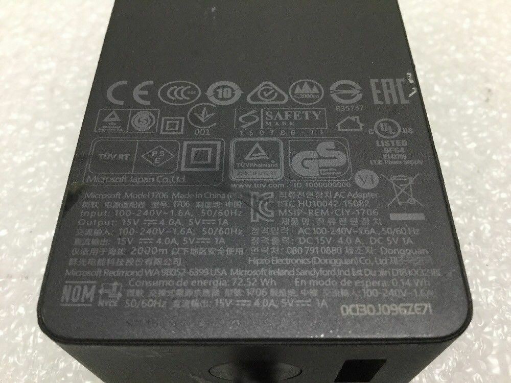 Original Microsoft 65W AC Adapter Charger 1706 Surface Pro 3 4 5 6 7 Series