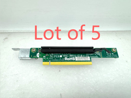 Lot of5 Supermicro RSC-RR1U-E16 1U PCIe x16 Right-Angle Riser Card Metal Bracket
