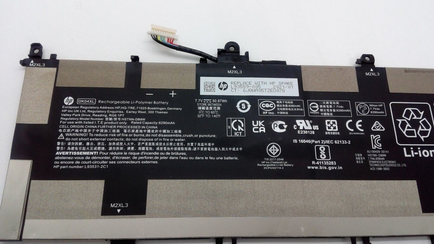 Genuine HP Chromebook X360 13C Elite C1030 L93531-2C1 Battery DK04XL