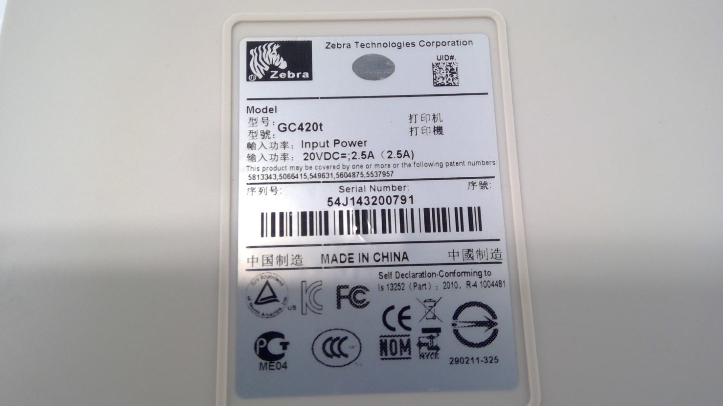 Zebra GC420T Thermal Barcode transfer Label Tag Printer GC420-100510-000