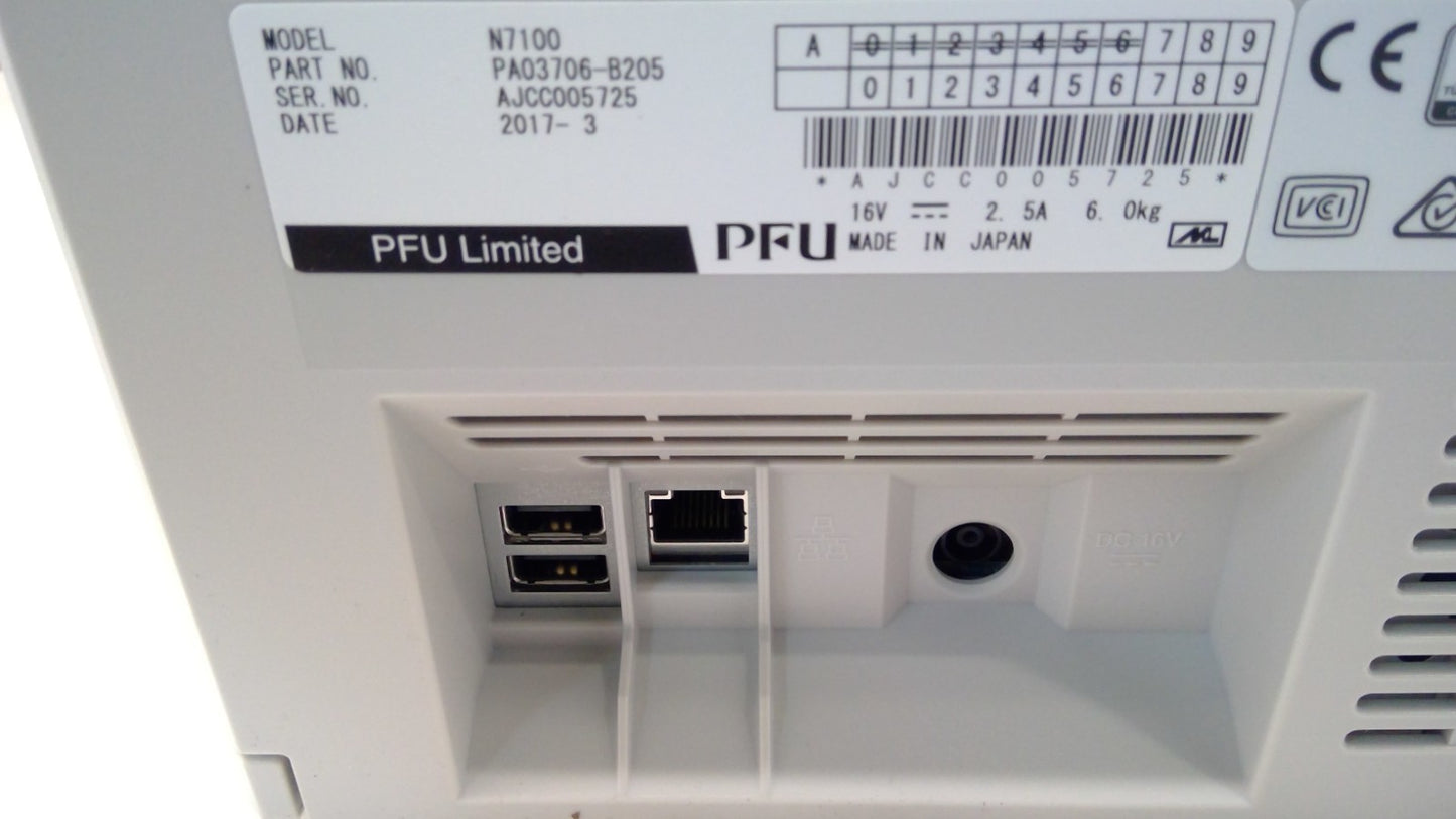 Open box Fujitsu N7100 Touchscreen Network document scanner/NO Power Adapter