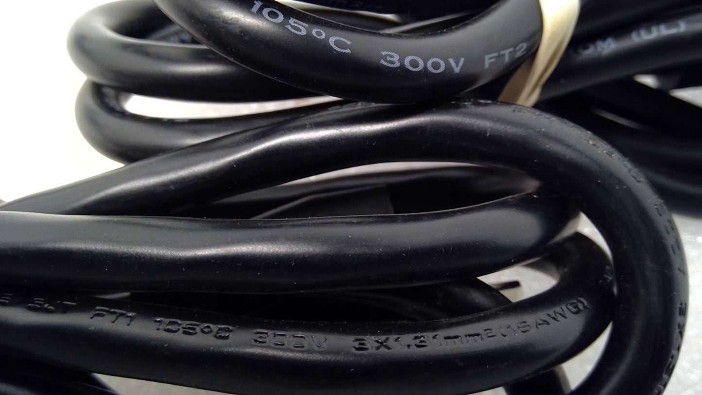 Lot of 5 A12-0151-AC2 13A 125V 300V Notched High Temp Power Cord 16AWG ASAP
