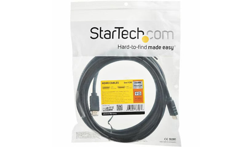 StarTech HDMM5MP 5m 15ft High Speed Ultra HD 4K 60Hz HDMI 2.0 Cable W/Ethernet