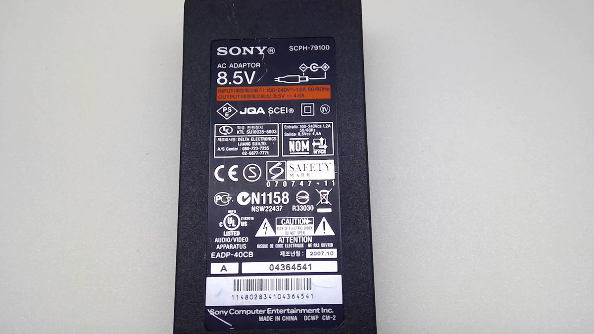 Sony SCPH-79100 PS2 Slim AC Adapter Charger 8.5V 4.5A EADP-40CB Power Supply