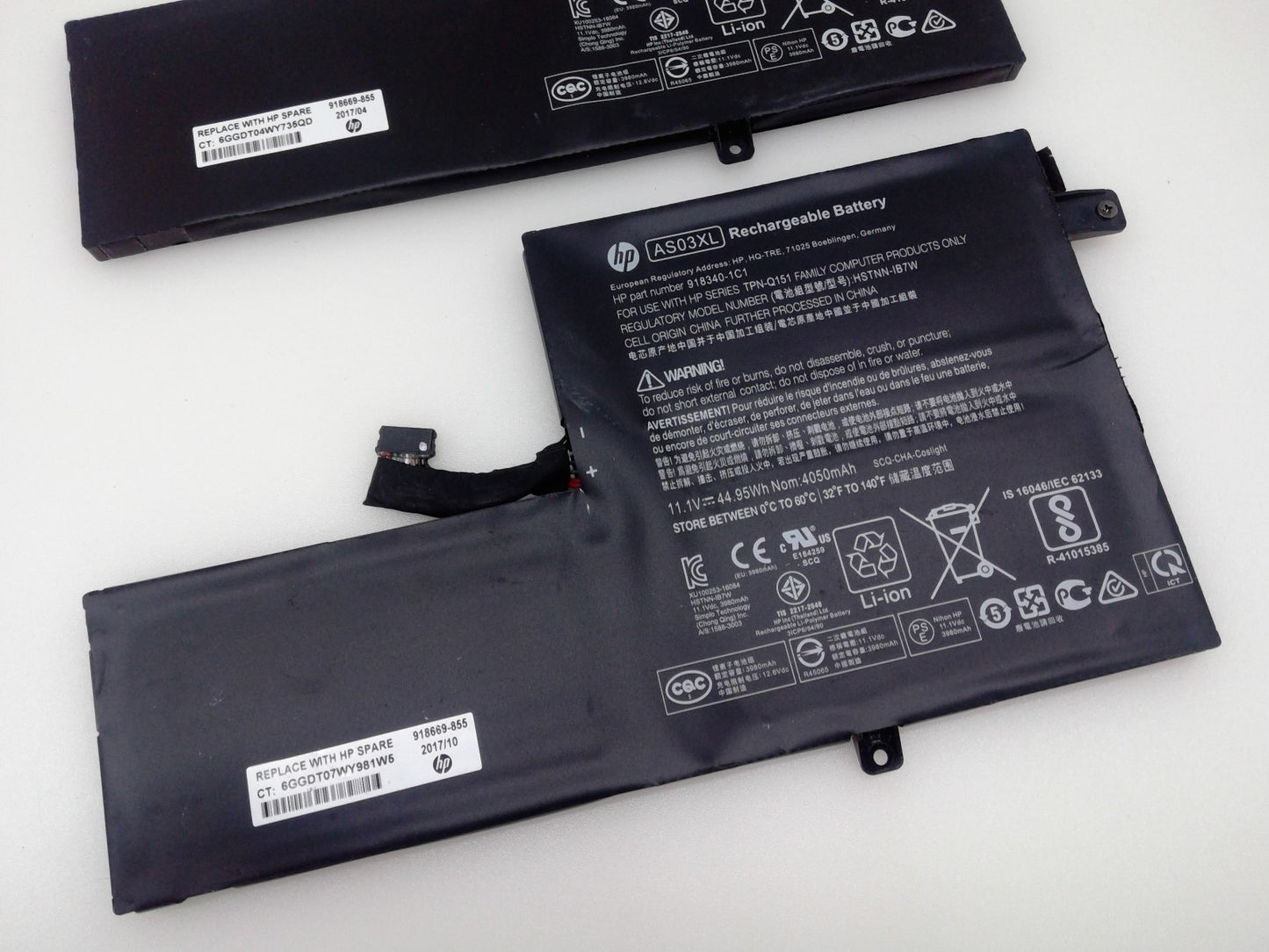 Lot of 2 Genuine AS03XL Battery For HP Chromebook 11 G5 HSTNN-IB7W 918340-1C1
