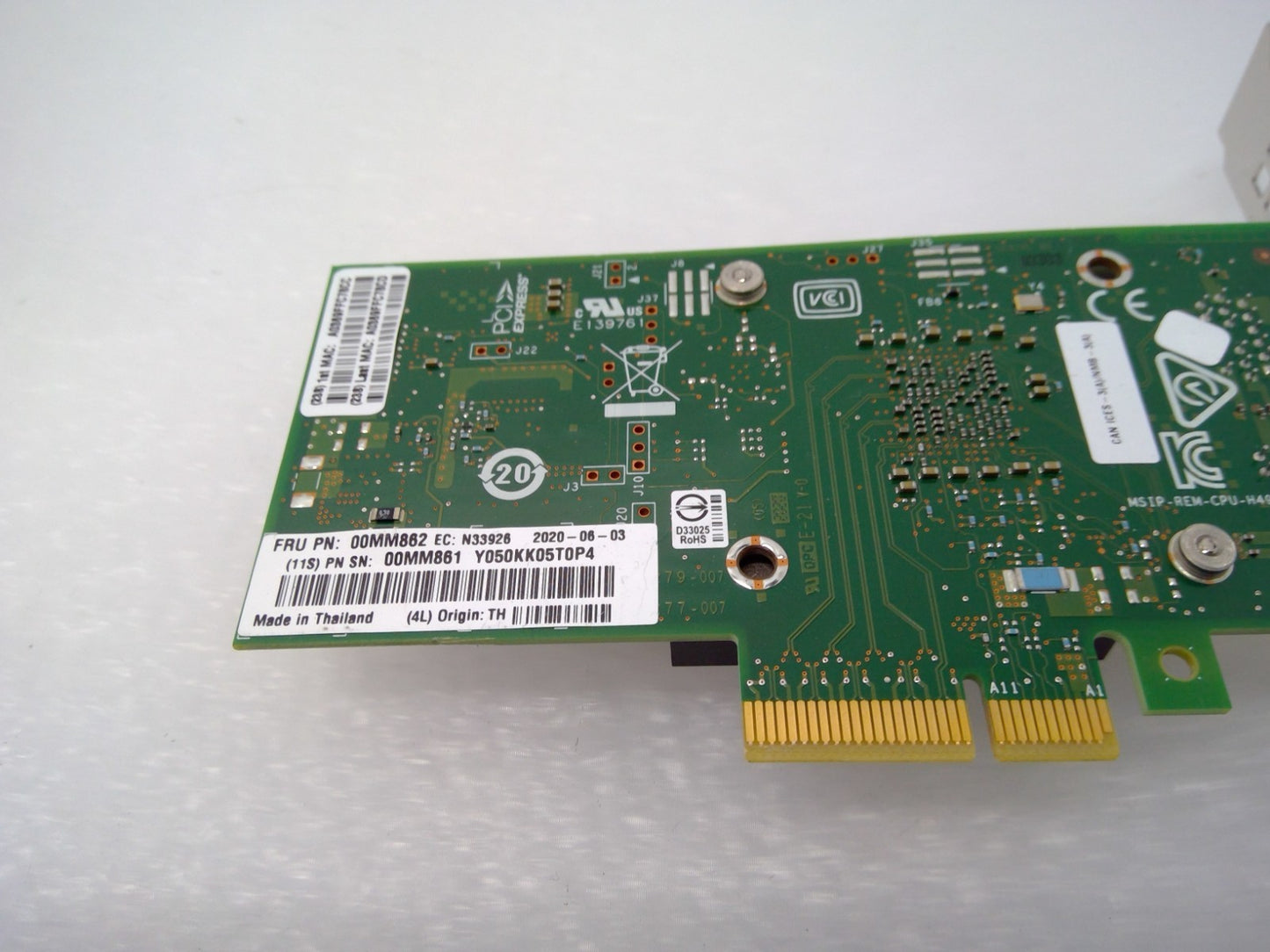 Lenovo 00MM862 X550-T2 Intel 2-port 10Gb Ethernet Converged PCIe Network Adapter