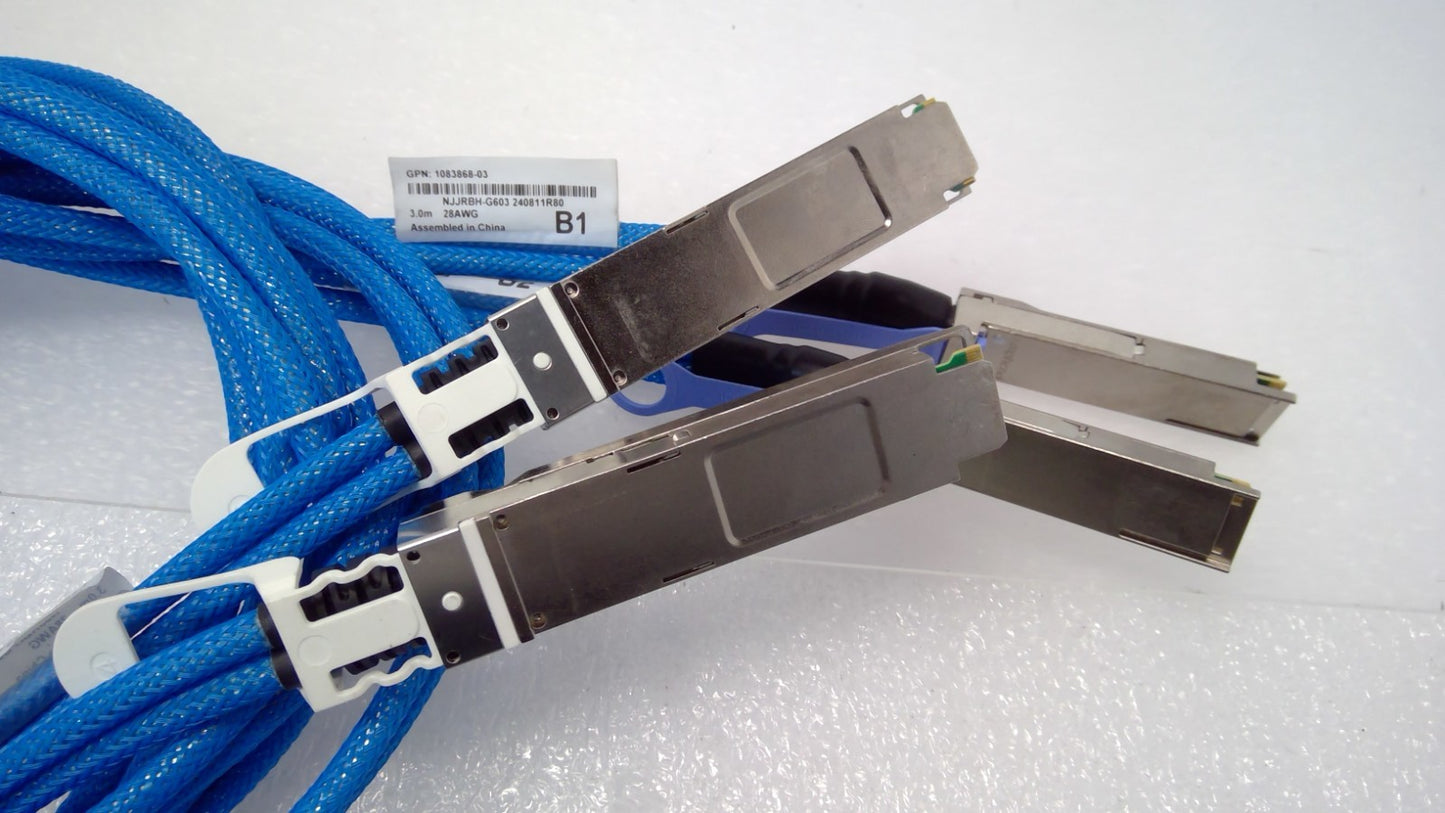 Amphenol 2X400G 2OSFP TO 2X400G QSFP112 DAC Breakout Cable 3M 28AWG NJJRBH-G603