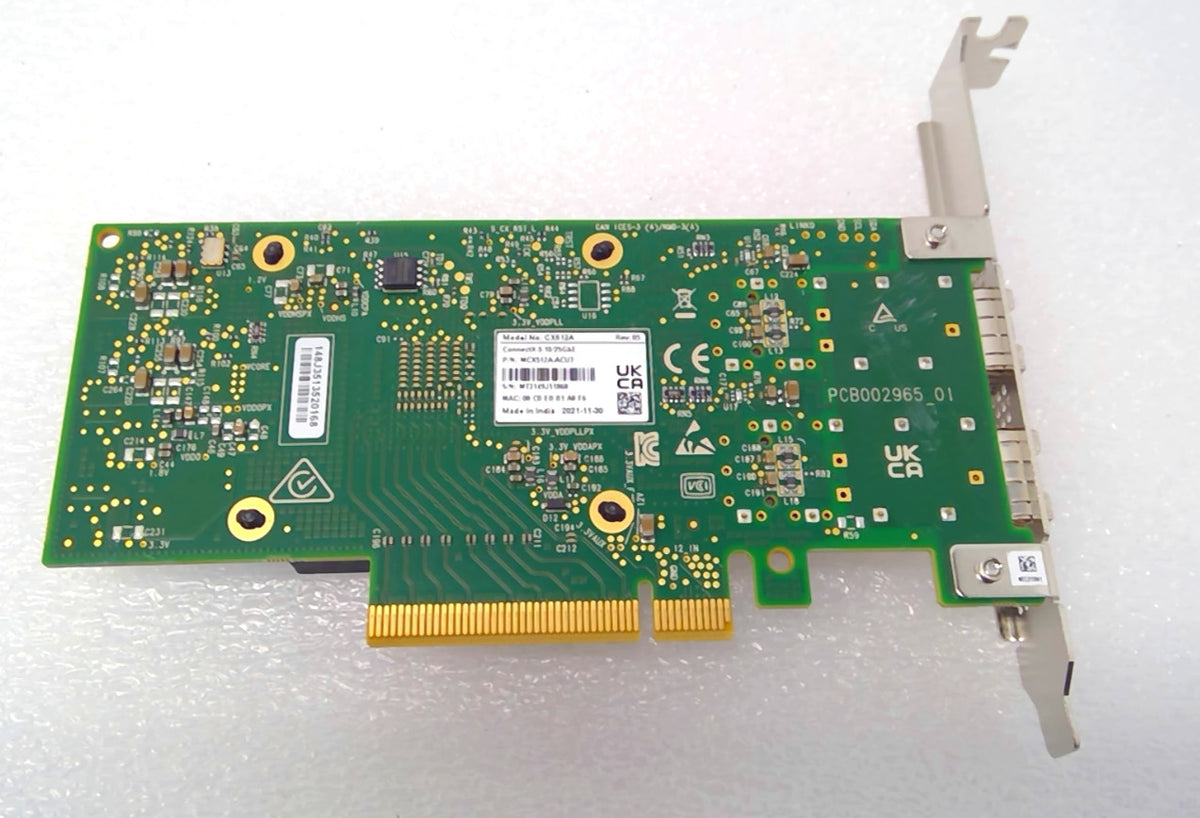 Mellanox MCX512A-ACUT ConnectX-5 Dual Port 25GbE SFP28 PCIe x8 NIC CX512A