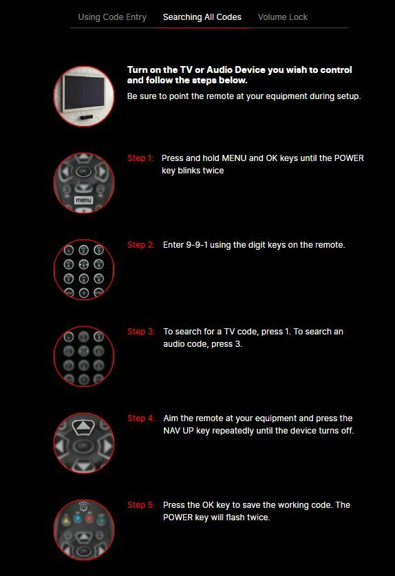 Arris / Moxi MP2000 Universal Remote Control & Programming Codes *Read Details*