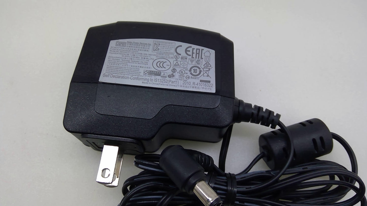 Original APD WB-18D12R AC Adapter 12V 1.5A 18W 5.5x2.5mm Wall Plug Charger OEM