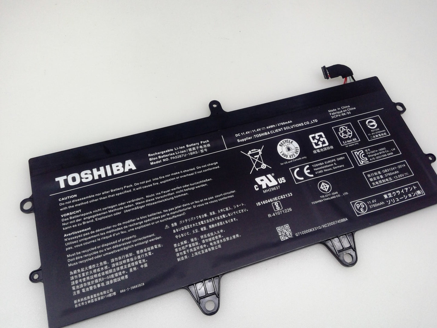 Genuine PA5267U-1BRS Battery for Toshiba Portege X20W X20W-D X20W-E 44Wh 11.4V