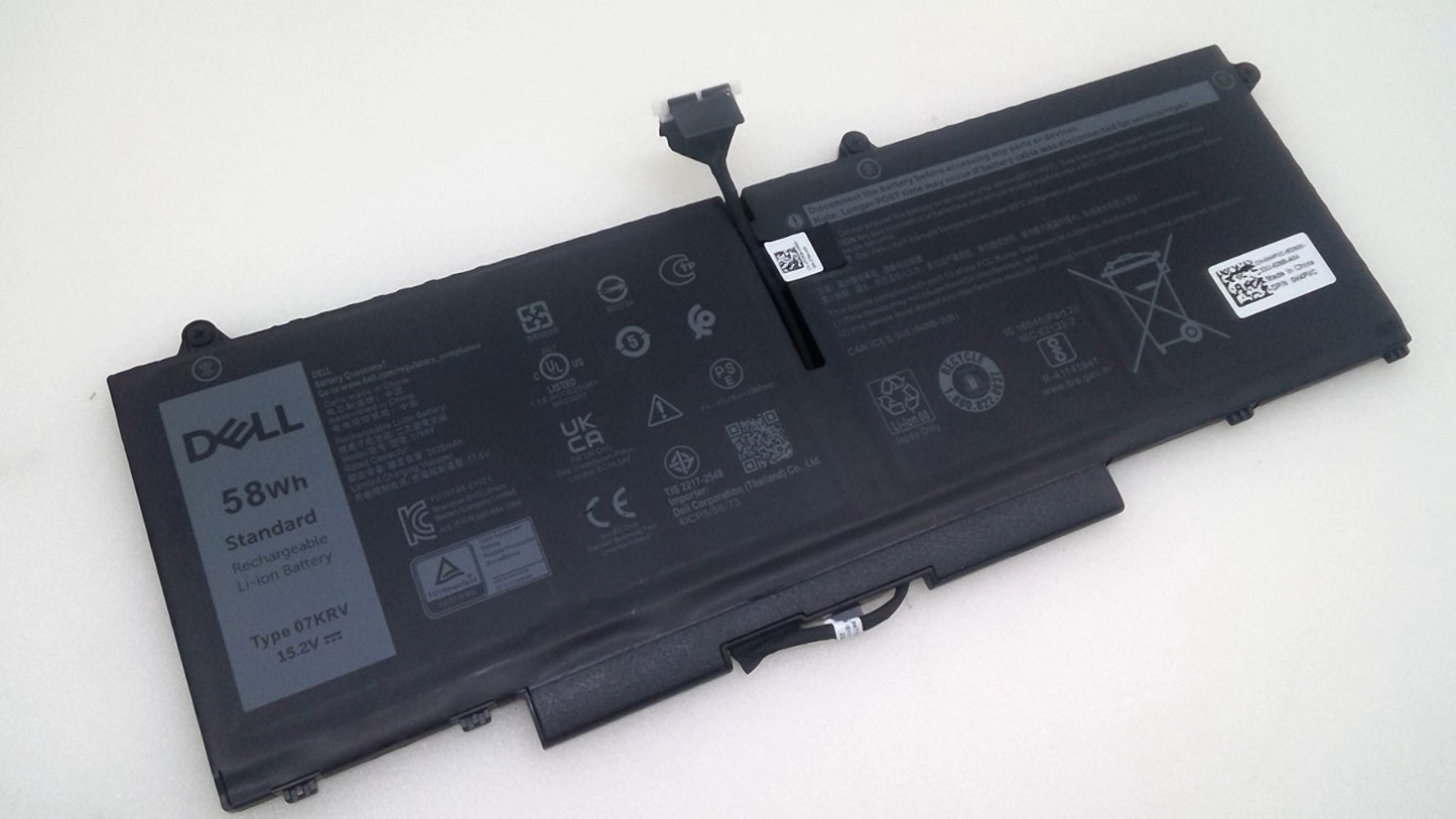 Genuine DELL Latitude 7430 5430 5530 7530 Precison 3570 58WH Battery 07KRV/Cable