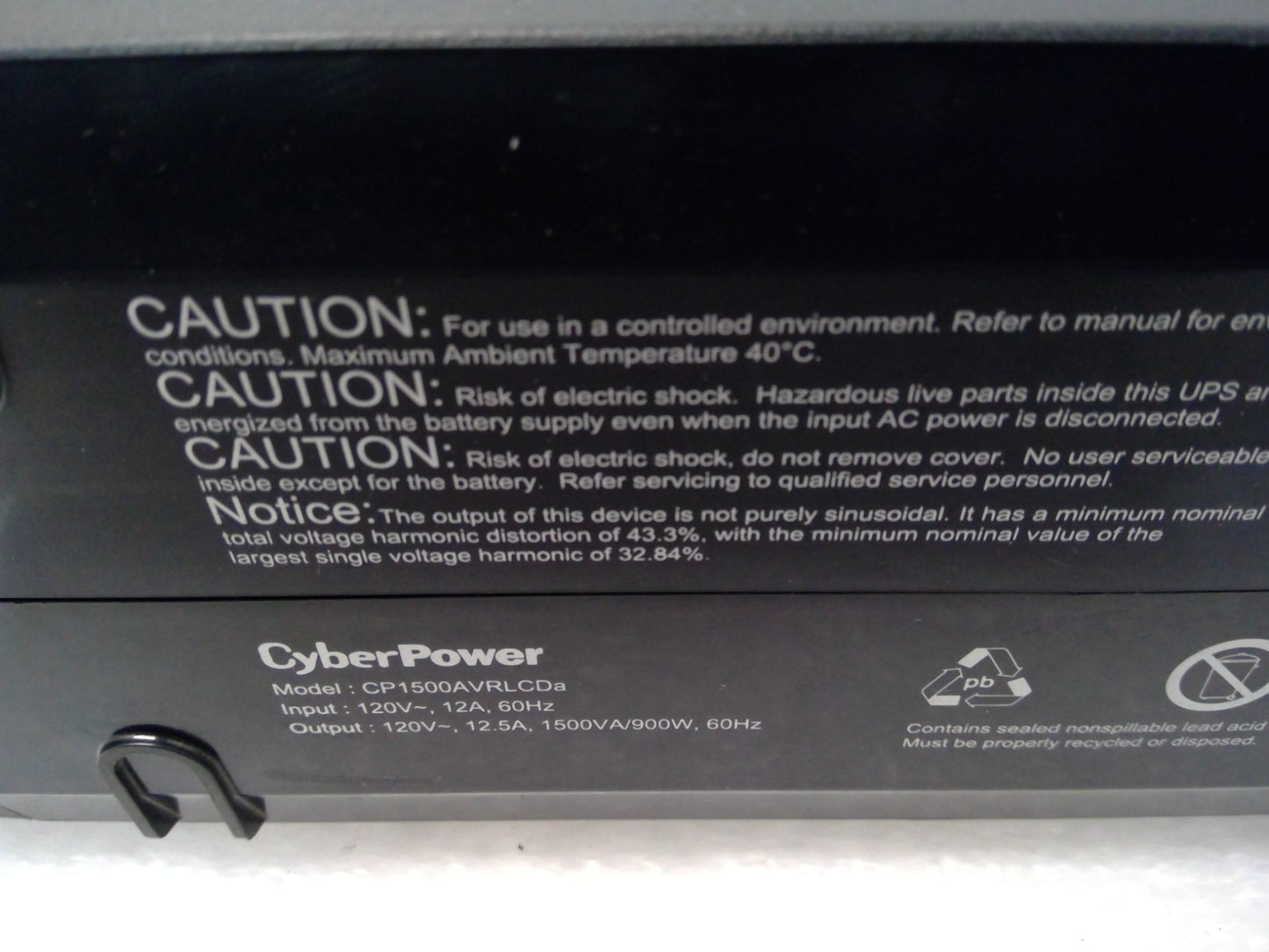 cyberpower CP1500AVRLCDa backup 1500va AVR tested ups