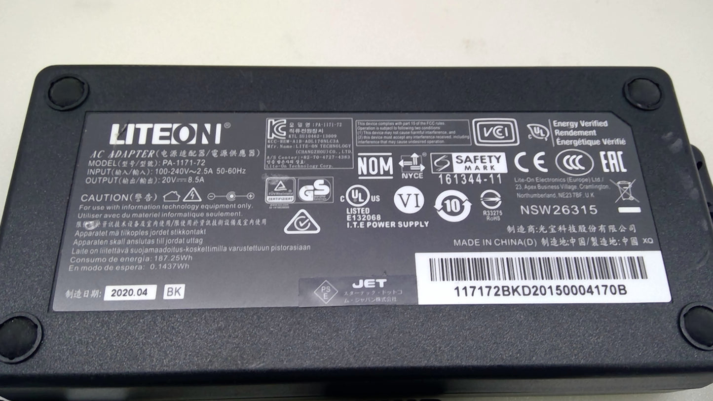 Genuine LITEON PA-1171-72 170W 5.5x2.5mm AC Adapter StarTech MSI Clevo Sager