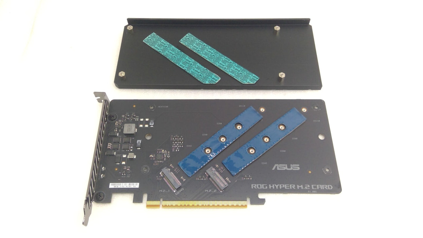 ASUS ROG Hyper M.2 Card X16 PCIe 3.0, Supports 2 NVMe M.2, Black