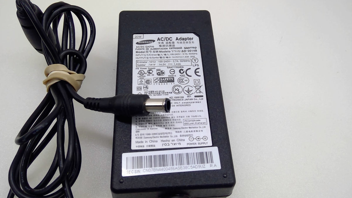 Samsung AD-2014B 20W 14V AC Adapter 6.5x4.4mm Center Pin Monitor Power