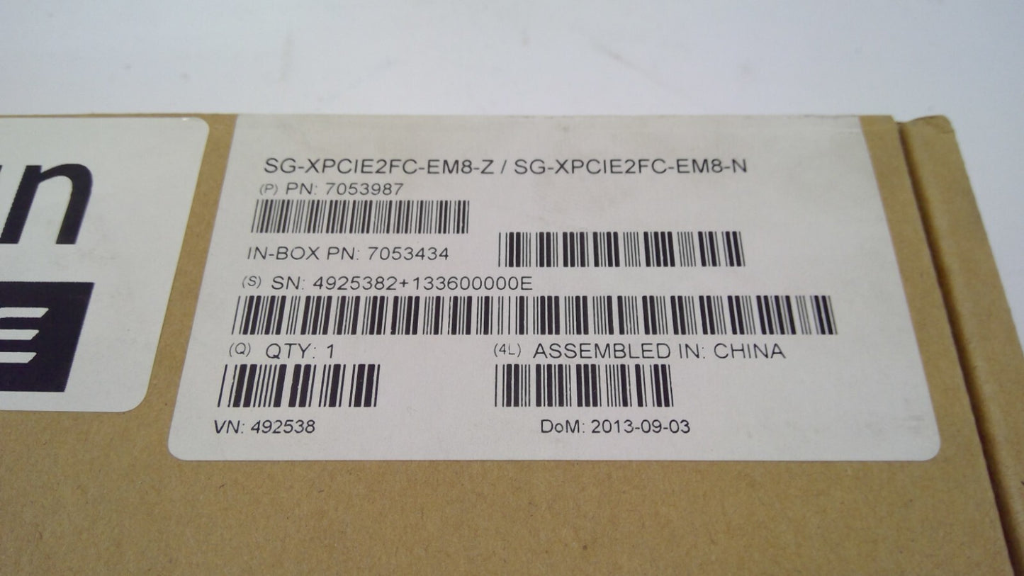 New Sun SG-XPCIE2FC-EM8-Z 8Gigabit/Sec PCI Express Dual FC Host Adapter w/SFP