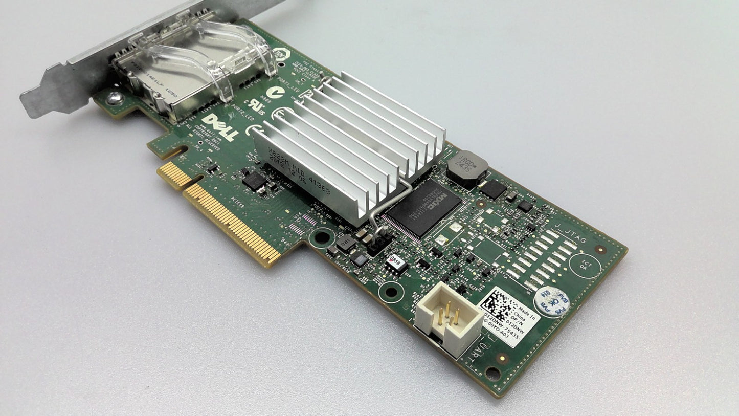 Dell 12DNW 012DNW PERC H200E SAS 6G DUAL PCI-E HBA Controller Card Full Height