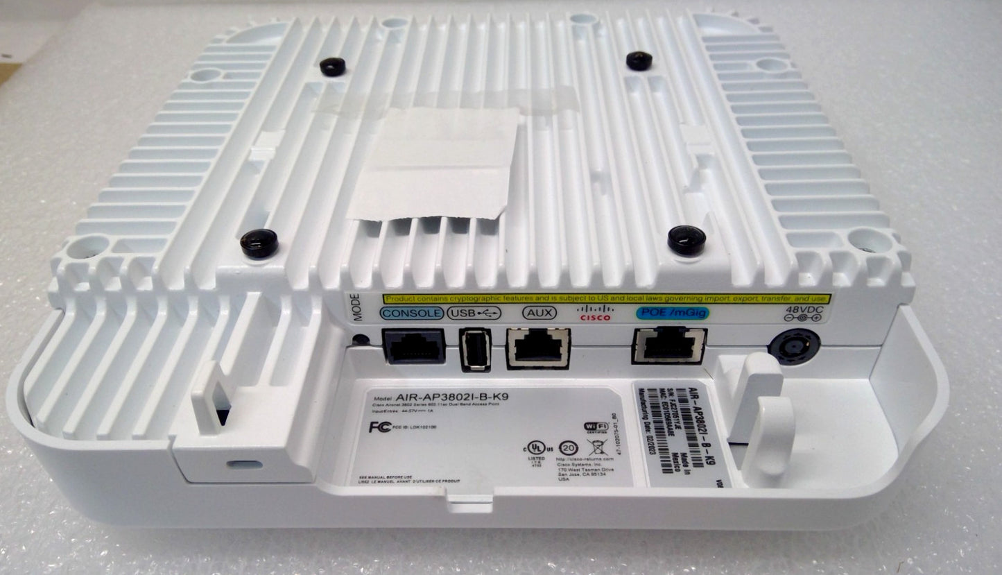 OPEN BOX Cisco AIR-AP3802I-B-K9 Aironet 3802 Wireless Access 2.4GHz/5GHz