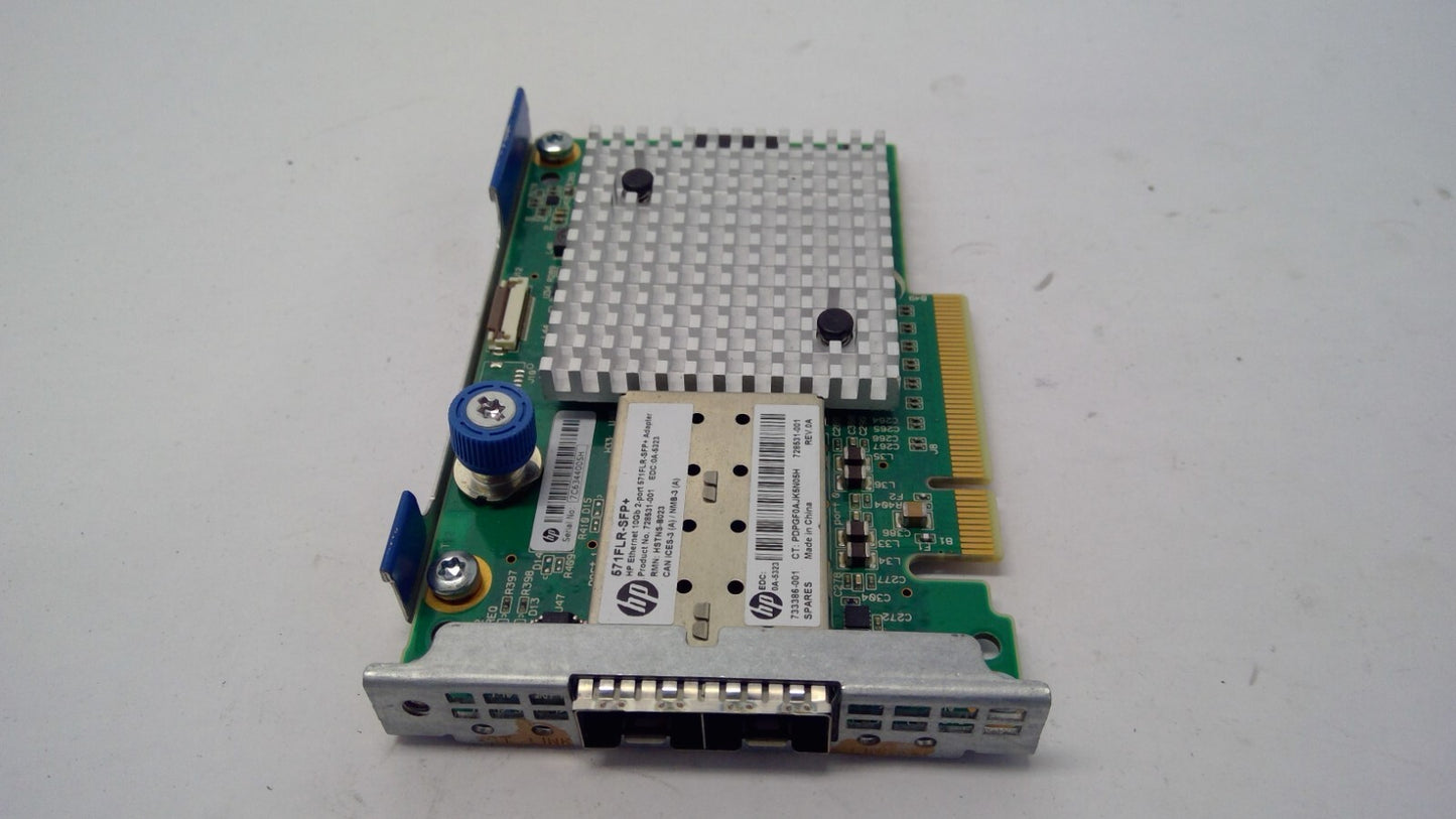 HP 733386-001 728531-001 571FLR-SFP+ Network Adapter Pci Express 2.0 X8 Low Prof