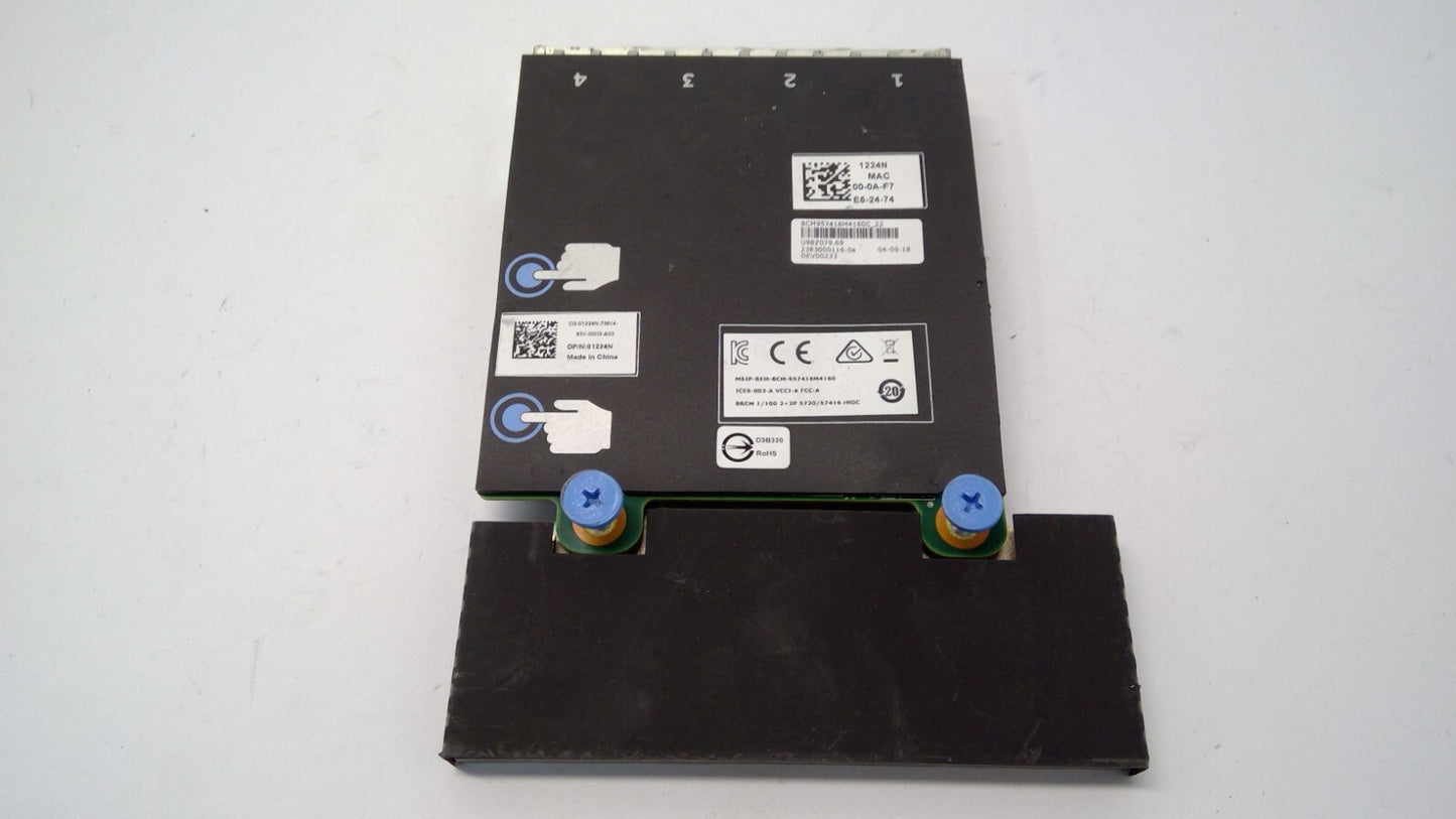 01224N DELL Broadcom 57416 2x 10Gb + 2x 1Gb RJ-45 Quad Port Daughter Card 1224N