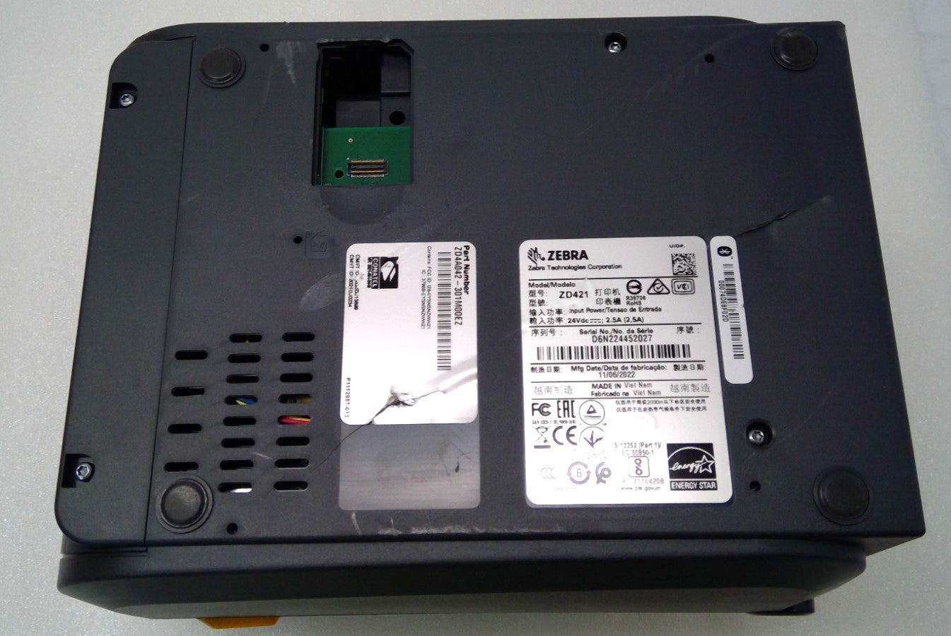 Zebra ZD421 ZD4A042-301M00EZ 203 dpi Thermal Transfer Desktop Printer *Read*