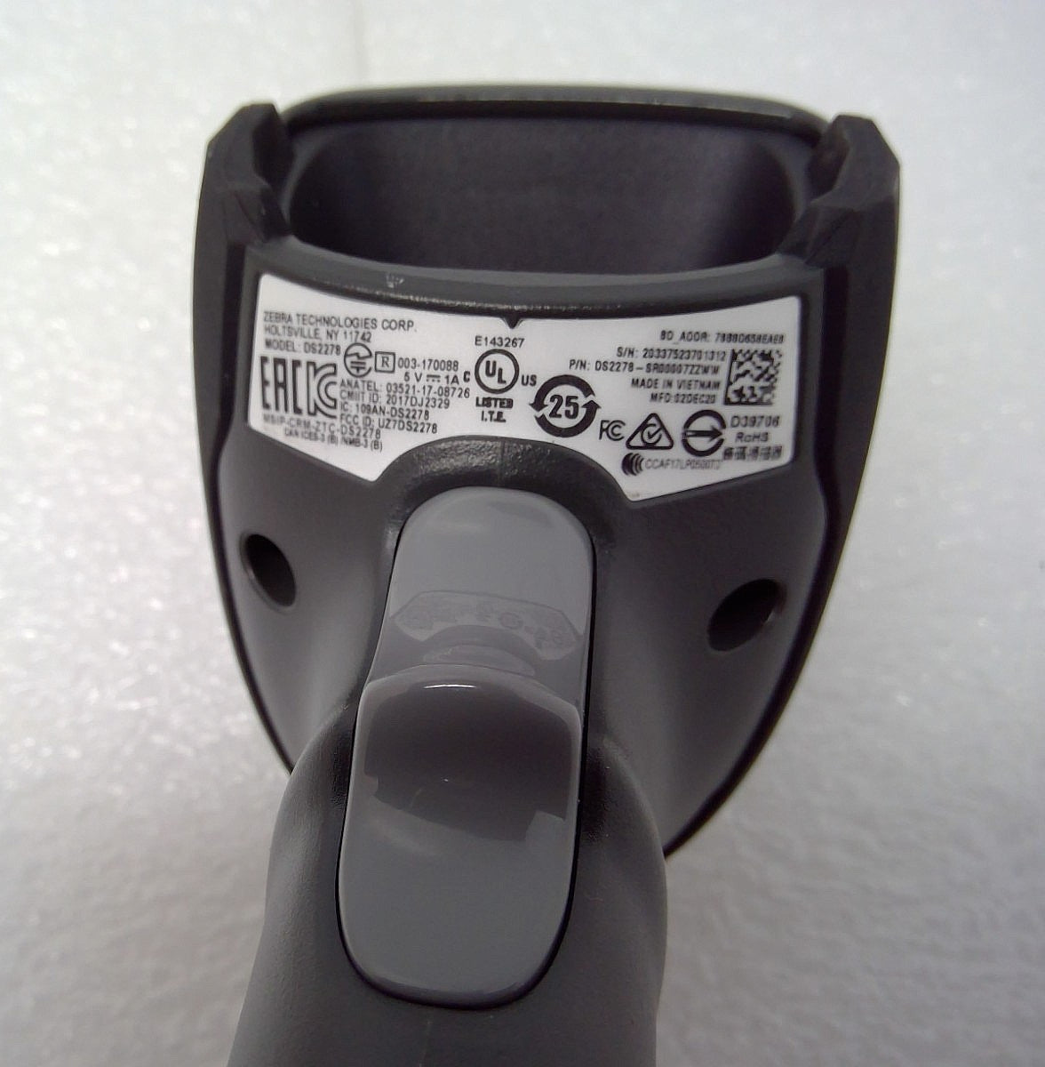 Zebra DS2278 cordless handheld 1D/2D barcode scanner DS2278-SR00007ZZWW