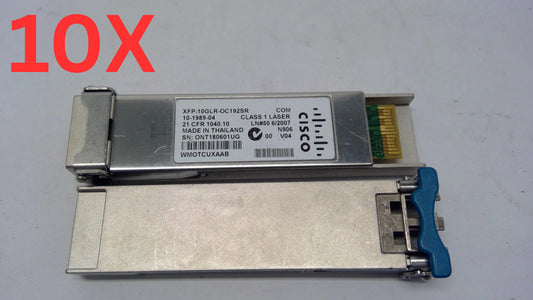 LOT OF 10 Genuine Cisco XFP-10GLR-OC192SR 21CFR 1040.10 10G Transceiver Module